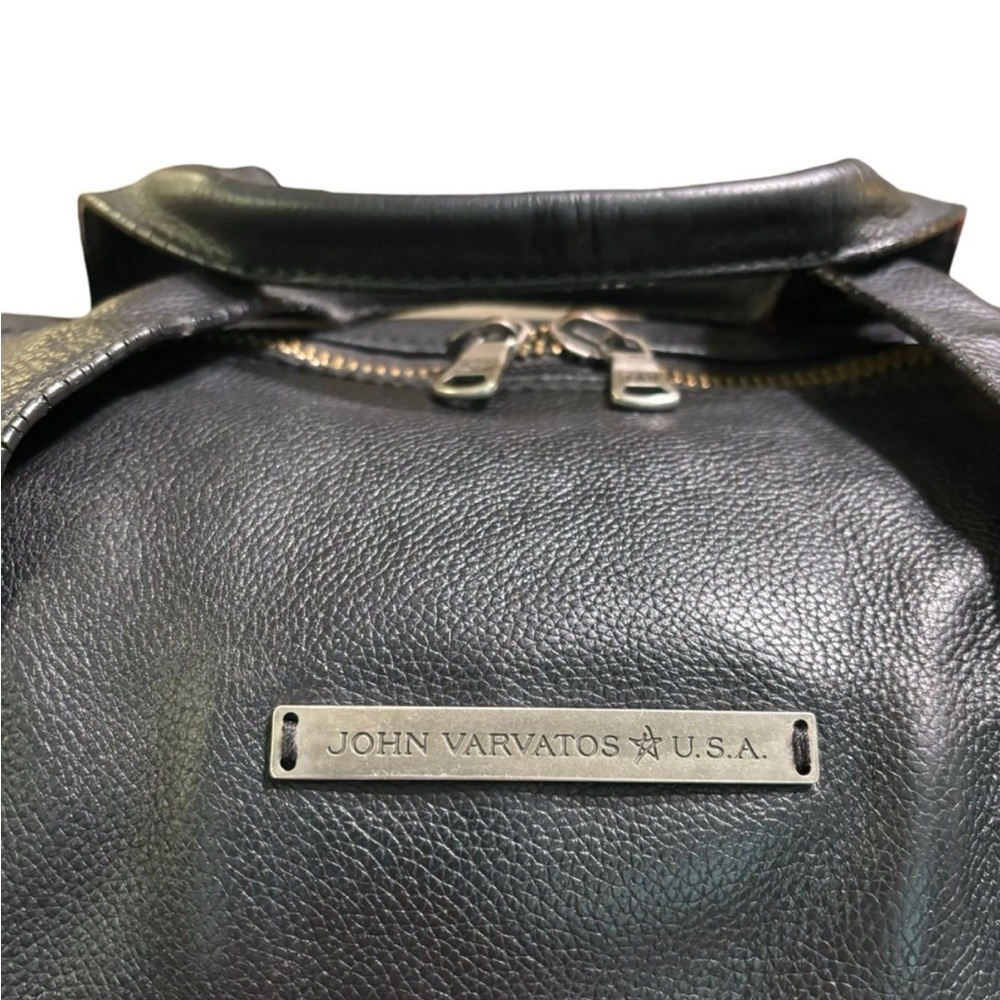 John Varvatos Dark Leather Duffel Bag - Picture 2 of 15